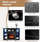 Costway Fireplace TV Stand w/ Led Lights & 18  Electric Fireplace for - See Details