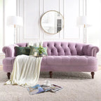 Divano Chesterfield trapuntato in velluto La Rosa 84 Mid-Century Modern