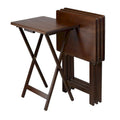 Set di 4 tavolini pieghevoli singoli in noce antico, ricchi, 65,40 cm