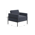 HomePop Modern Upholstered Club Chair w/Metal Frame