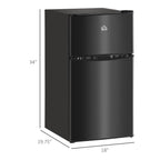 HOMCOM Mini Frigorifero a Doppia Porta con Congelatore, Frigo Compatto da 90 litri con Ripiano Regolabile, Termostato Regolabile