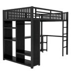 Struttura letto a soppalco full XL con armadio integrato