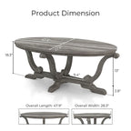 DH BASIC Farmhouse Vintage Grey 48-inch Coffee Table by Denhour