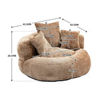 Chenille High Back Lazy Sofa with 3 Pillows and Oversized Bean Bag Chair