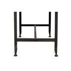 Zinc-Finished Metal and Wood Scalloped Edge Sofa Table