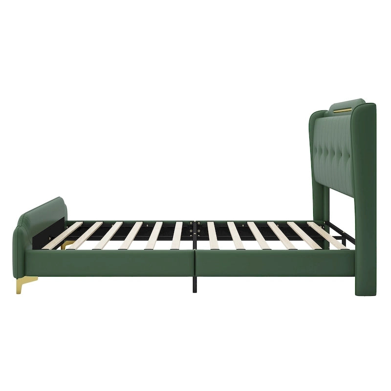 Letto moderno imbottito in pelle PU Uphou di Christopher Knight Home