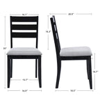 5-Piece Solid Wood 47L Dining Table Sets (1 Table+ 4 Slat Back Chairs)
