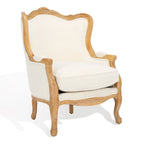 SAFAVIEH Couture Kali Poltrona con orecchioni in lino naturale color rovere - 34Lx34Px40A