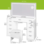Moasis 46 Vanity With Built-in Socket With Illuminated Mirror and Hair Dryer Rack - 55.8  H X 46  W X 11.7  D