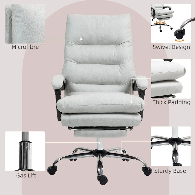 Vinsetto Microfibre Vibration Heated Reclining Massage Office Chair