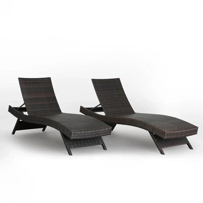 Chaise longue in vimini per tutte le stagioni - Set da 2