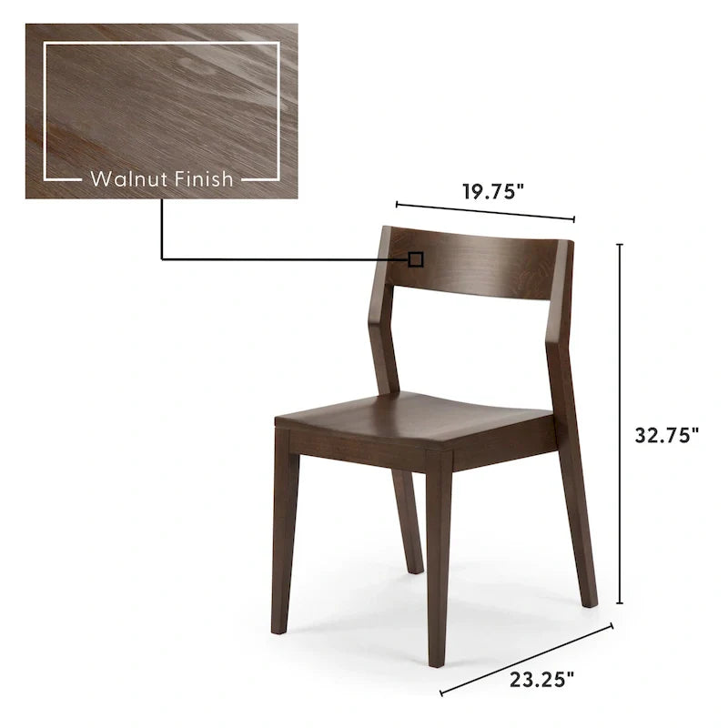 Sedia da pranzo moderna in legno massello Plank and Beam