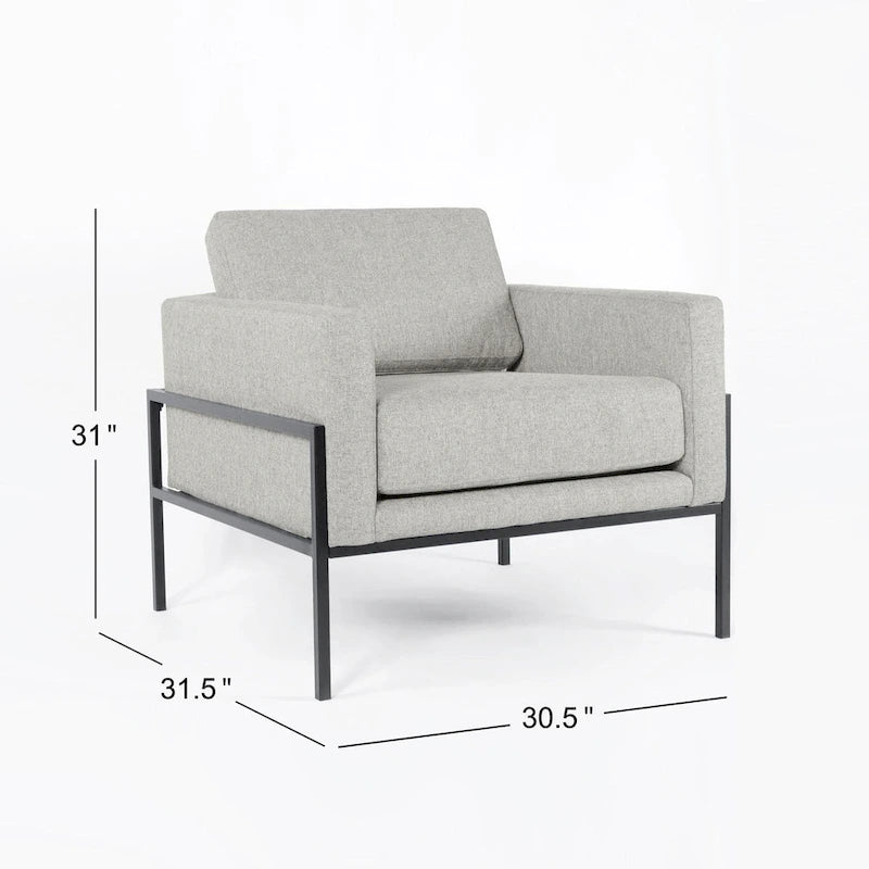 HomePop Modern Upholstered Club Chair w/Metal Frame