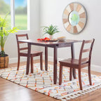 3pc Alberts Solid Wood Hidden Storage Folding Dining Set Rich Brown Espresso Finish - Linon