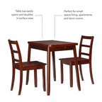 3pc Alberts Solid Wood Hidden Storage Folding Dining Set Rich Brown Espresso Finish - Linon