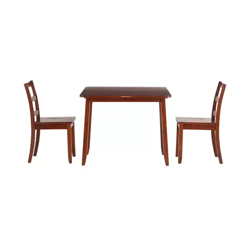 3pc Alberts Solid Wood Hidden Storage Folding Dining Set Rich Brown Espresso Finish - Linon