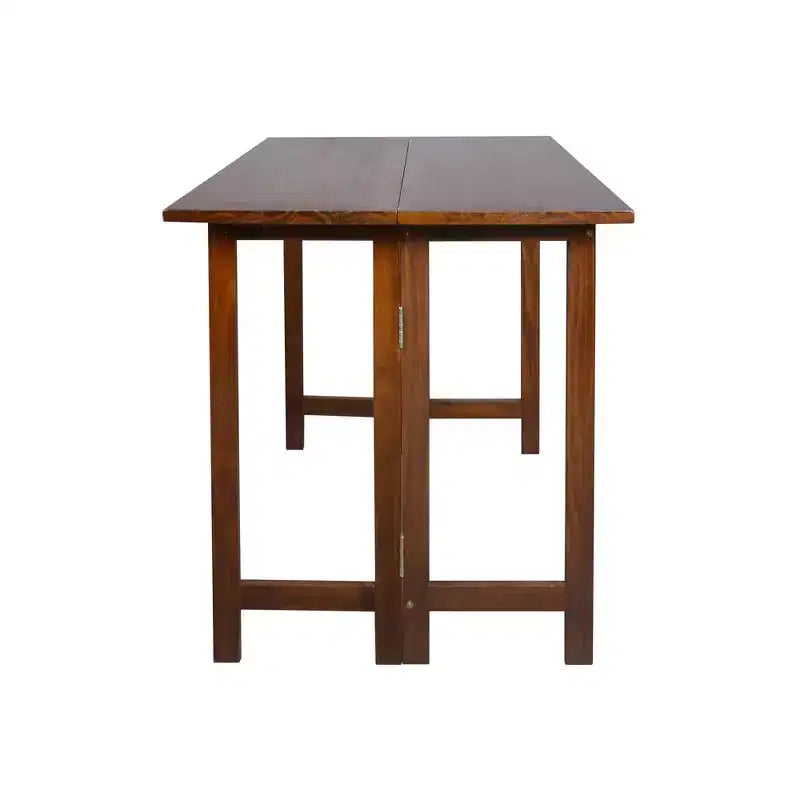 Solid Wood Folding Convertible Console and Dining Table Warm Brown - Flora Home