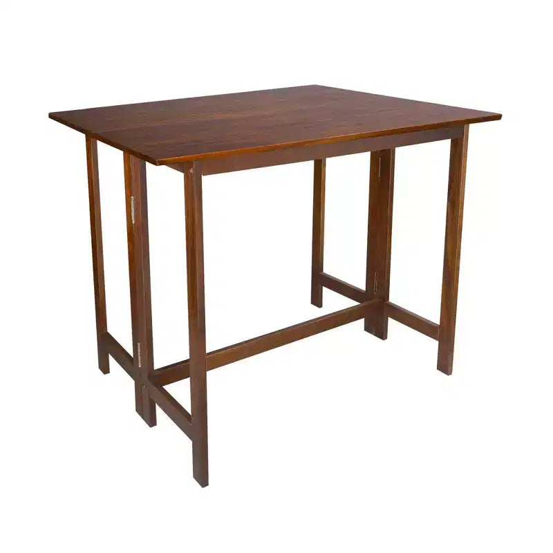Solid Wood Folding Convertible Console and Dining Table Warm Brown - Flora Home