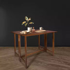 Solid Wood Folding Convertible Console and Dining Table Warm Brown - Flora Home