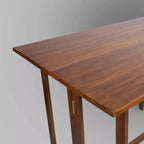 Solid Wood Folding Convertible Console and Dining Table Warm Brown - Flora Home