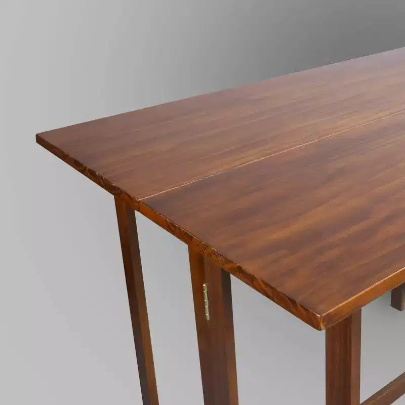 Solid Wood Folding Convertible Console and Dining Table Warm Brown - Flora Home
