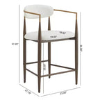 Christopher Knight Home Set of 2 25" Liam Modern Upholstered Iron Counter Height Barstools Beige/Brown