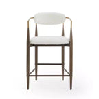 Christopher Knight Home Set of 2 25" Liam Modern Upholstered Iron Counter Height Barstools Beige/Brown