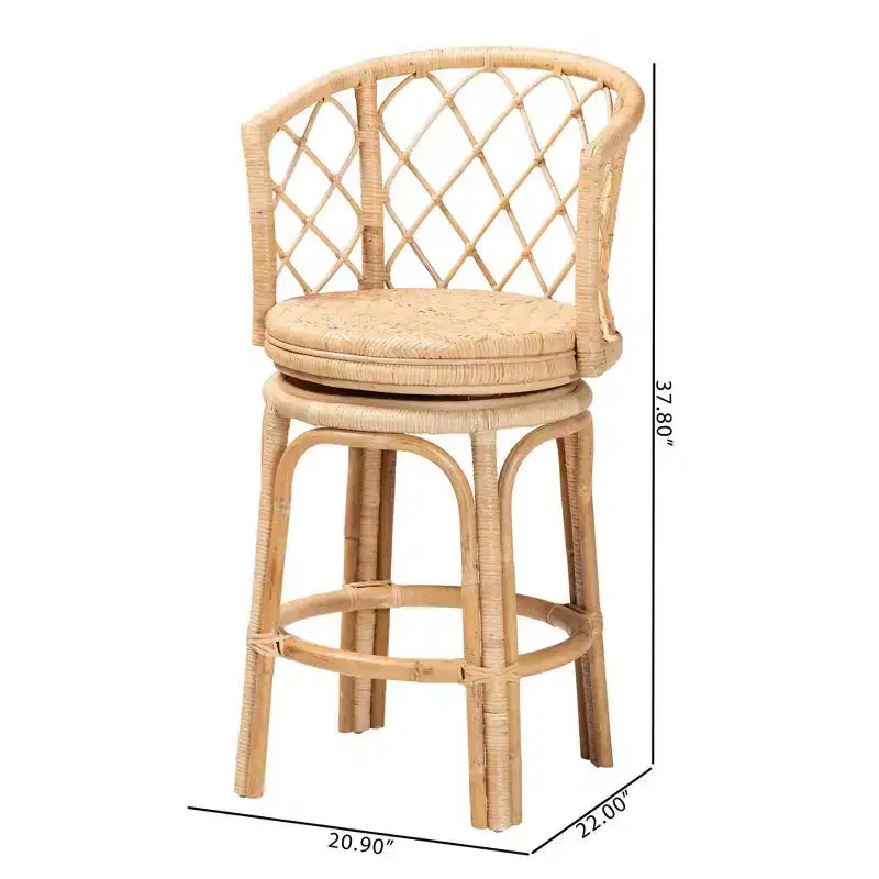 bali & pari Ayu Rattan Swivel Counter Stool Natural