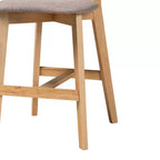 Baxton Studio 2pc Dannell Fabric and Wood Counter Height Barstools Gray/Natural Oak/Light Brown: Polyester Upholstery, Rubberwood Frame
