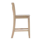 Sgabelli da bar X-Back tradizionali Torino in legno massello altezza bancone da 24" con finitura grigio chiaro – Linon