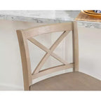 Sgabelli da bar X-Back tradizionali Torino in legno massello altezza bancone da 24" con finitura grigio chiaro – Linon