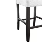 miBasics Set di 2 Sgabelli da Bar Altezza Bancone Northstar Contemporaneo con Rivestimento in Bouclé Bianco/Nero: Imbottiti, Gambe in Legno, Imbottitura in Schiuma