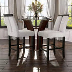 miBasics Set di 2 Sgabelli da Bar Altezza Bancone Northstar Contemporaneo con Rivestimento in Bouclé Bianco/Nero: Imbottiti, Gambe in Legno, Imbottitura in Schiuma