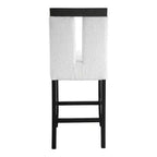 miBasics Set di 2 Sgabelli da Bar Altezza Bancone Northstar Contemporaneo con Rivestimento in Bouclé Bianco/Nero: Imbottiti, Gambe in Legno, Imbottitura in Schiuma