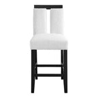 miBasics Set di 2 Sgabelli da Bar Altezza Bancone Northstar Contemporaneo con Rivestimento in Bouclé Bianco/Nero: Imbottiti, Gambe in Legno, Imbottitura in Schiuma
