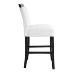 miBasics Set di 2 Sgabelli da Bar Altezza Bancone Northstar Contemporaneo con Rivestimento in Bouclé Bianco/Nero: Imbottiti, Gambe in Legno, Imbottitura in Schiuma