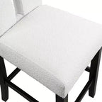 miBasics Set di 2 Sgabelli da Bar Altezza Bancone Northstar Contemporaneo con Rivestimento in Bouclé Bianco/Nero: Imbottiti, Gambe in Legno, Imbottitura in Schiuma