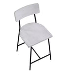 Comfort Pointe Bari Counter Height Barstool Whitewash: Saddle Seat, Curved Back, Metal Frame