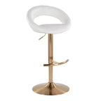 LumiSource Set di 2 Sgabelli da Bar Regolabili Posh Oro/PU Bianco