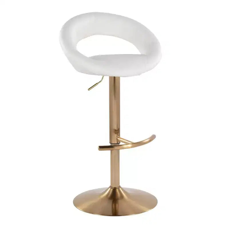 LumiSource Set di 2 Sgabelli da Bar Regolabili Posh Oro/PU Bianco