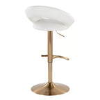 LumiSource Set di 2 Sgabelli da Bar Regolabili Posh Oro/PU Bianco