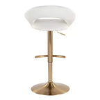 LumiSource Set di 2 Sgabelli da Bar Regolabili Posh Oro/PU Bianco