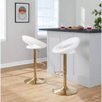 LumiSource Set di 2 Sgabelli da Bar Regolabili Posh Oro/PU Bianco