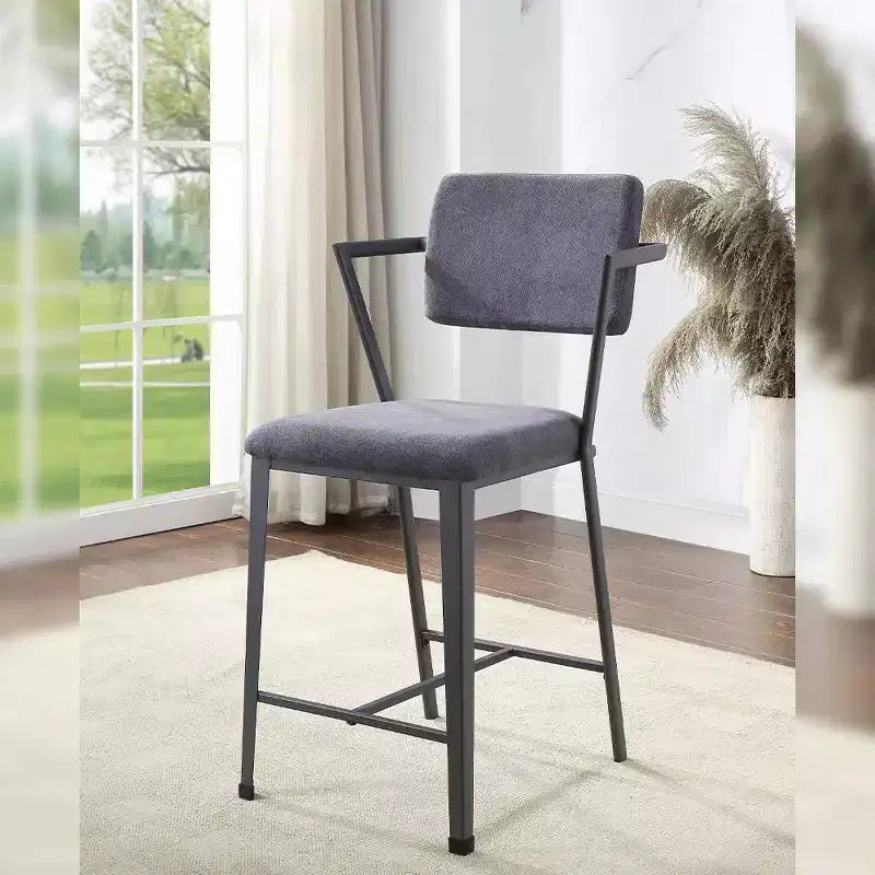 Cargo 24" Counter Height Barstool Fabric and Gunmetal - Acme Furniture