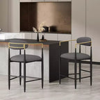 Christopher Knight Home Set of 2 25" Elmore Counter Height Barstools Charcoal/Black/Gold