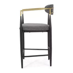 Christopher Knight Home Set of 2 25" Elmore Counter Height Barstools Charcoal/Black/Gold