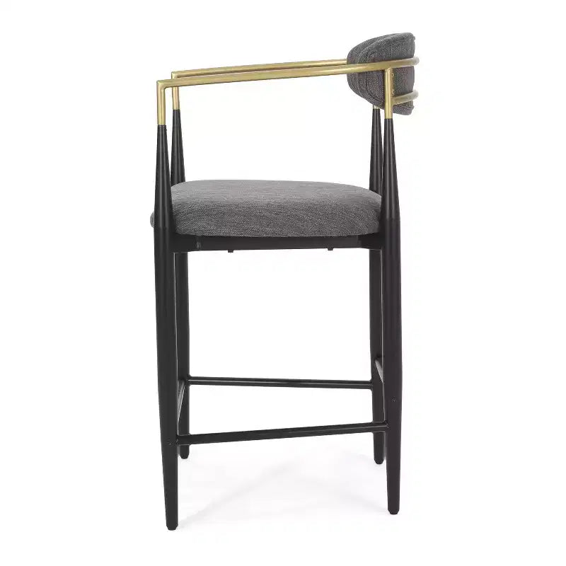 Christopher Knight Home Set of 2 25" Elmore Counter Height Barstools Charcoal/Black/Gold