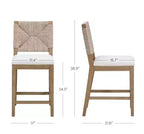 Nathan James Set di 4 Sgabelli da Bar Altezza Contatore Beacon in Erba Marina Bouclé Crema