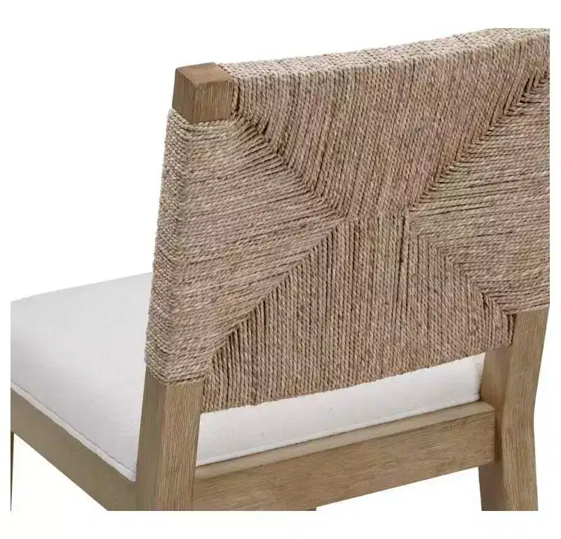 Nathan James Set of 4 Beacon Seagrass Counter Height Barstools Cream Boucle
