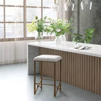 Ink+Ivy 26" Marino Backless Upholstered Counter Height Barstool: Bronze Finish, Padded Seat